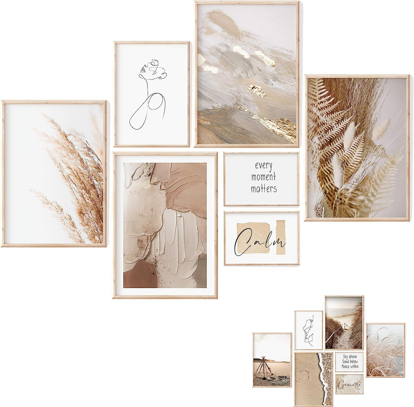 Premium Poster Set  -7er Set Beige – L